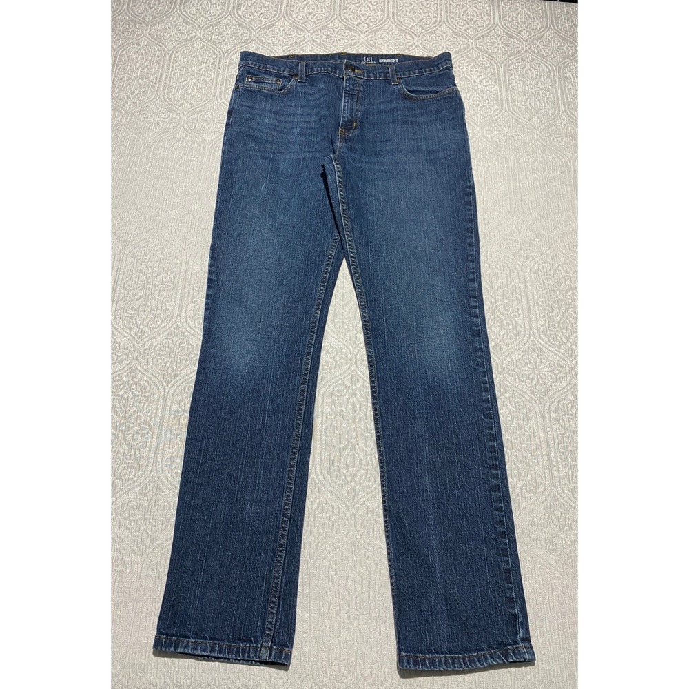 George Mens Straight Leg Jeans Size‎ 36x34 Dark Wash Denim Pants